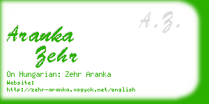 aranka zehr business card